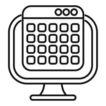 Computer showing spreadsheet software calculating big data Stock Illustration