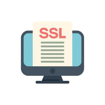 Computer showing ssl certificate for secure connection Stock-Illustration