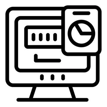 Computer showing statistical analysis with password protection Stock Illustration