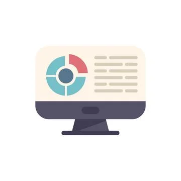 Computer showing statistical business data chart on screen 스톡 일러스트