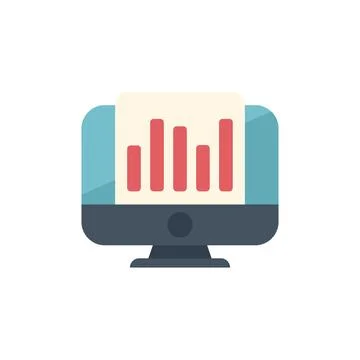 Computer showing statistical business graph on screen Stock Illustration