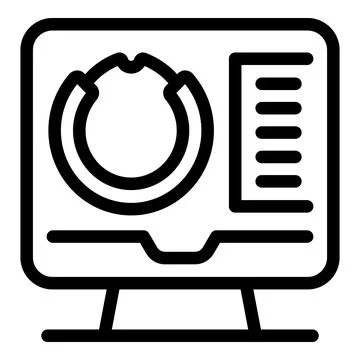 Computer showing statistics of circular economy and sustainable business model Stock Illustration