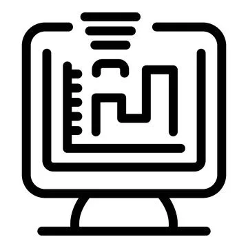 Computer showing statistics graph with financial bars charting Stock Illustration