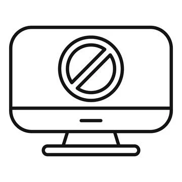 Computer showing stop sign for security warning or system error Stock Illustration