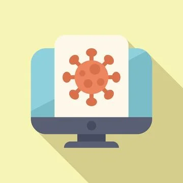 Computer showing virus on screen representing online virus threat Stock Illustration