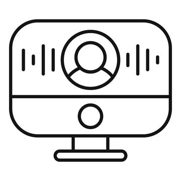 Computer showing voice recognition software interface icon Stock Illustration