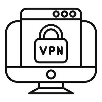 Computer showing vpn configuration on screen イラスト素材