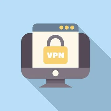 Computer showing vpn icon on screen for privacy and security Ilustración de archivo