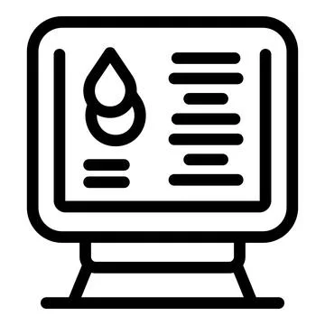Computer showing water drop icon for plumbing services 스톡 일러스트
