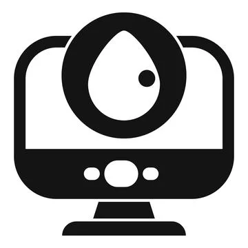 Computer showing water drop icon for h2o analysis Stock Illustration