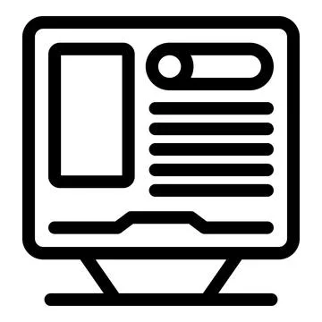 Computer showing website design interface with different sections Illustrazione stock