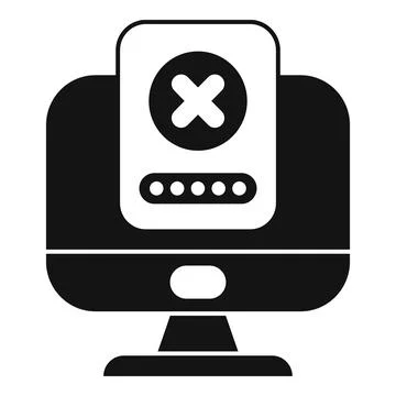 Computer showing wrong password input icon glyph style Stock Illustration