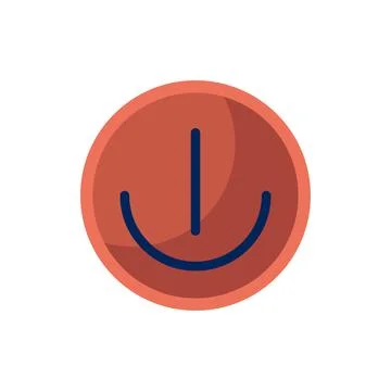 Computer shutdown symbol and technology icon button. Off power illustration a Stock Illustration