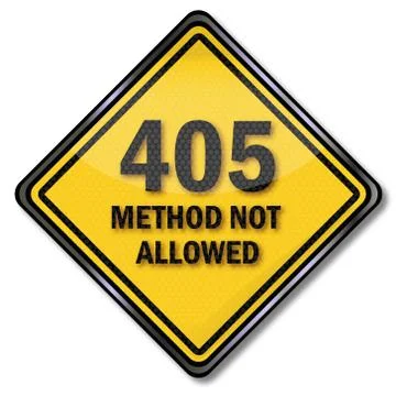 Computer sign 405 method is not allowed Illustrazione stock