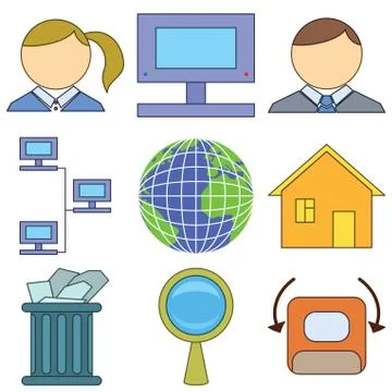 Computer signs Stock Illustration
