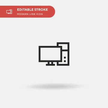 Computer Simple vector icon. Illustration symbol design template for web mobi 库存插图