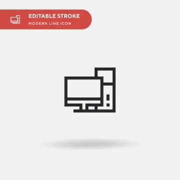 Computer Simple vector icon. Illustration symbol design template for web mobi Illustrazione stock