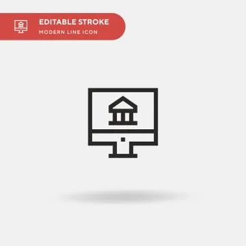 Computer Simple vector icon. Illustration symbol design template for web mobi Stock Illustration