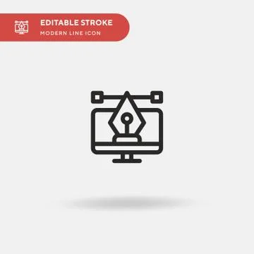 Computer Simple vector icon. Illustration symbol design template for web mobi Stock-Illustration