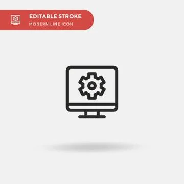 Computer Simple vector icon. Illustration symbol design template for web mobi Stock Illustration