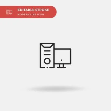 Computer Simple vector icon. Illustration symbol design template for web mobi Stock Illustration