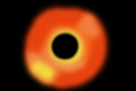 Computer simulation of a black hole in the sidereal space of the universe Stock-Fotos
