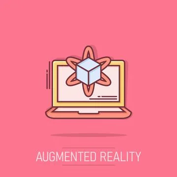 Computer simulation icon in comic style. Vr device vector cartoon illustrat.. Stock Illustration