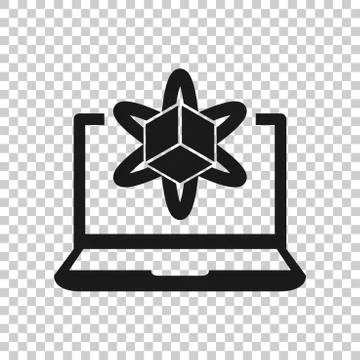 Computer simulation icon in transparent style. Vr device vector illustration  Stock Illustration