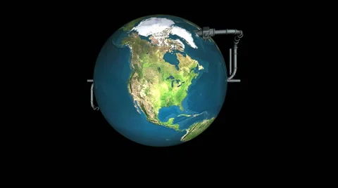 Computer simulation of oil pipelines covering the earth Stock Footage 64803971