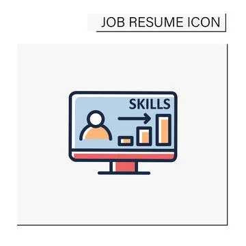 Computer skills color icon Illustrazione stock