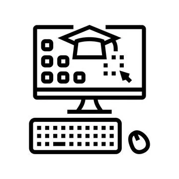 Computer skills primary school line icon vector illustration イラスト素材