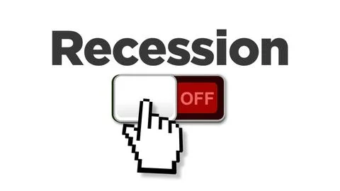 Computer Slider Turns Off Recession Illustrazione stock