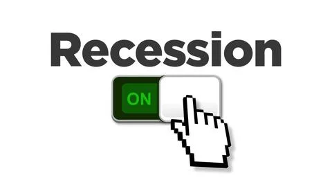 Computer Slider Turns On Recession Illustrazione stock
