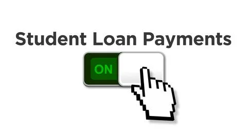 Computer Slider Turns On Student Loan Payments Illustrazione stock