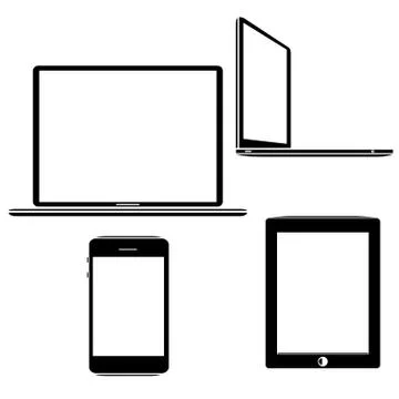 Computer, smart phone, icons 스톡 일러스트