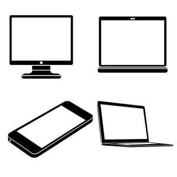 Computer, smart phone, icons Illustrazione stock