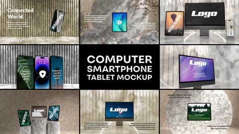 Computer Smartphone Tablet Mockup for After Effects After Effects stock