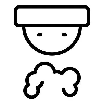 Computer smoke detector icon outline vector. Fire alarm Stock Illustration