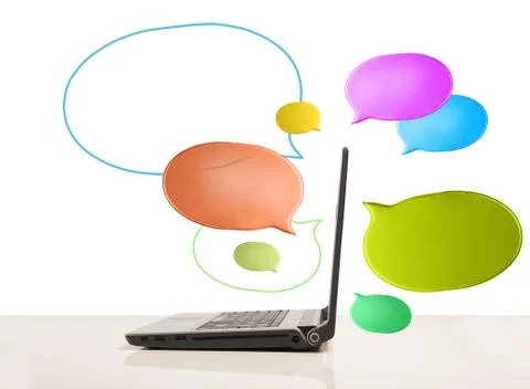 Computer with social network message Stock Illustration