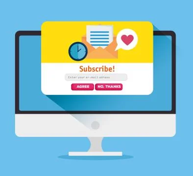 Computer with social profile message technology Stock Illustration