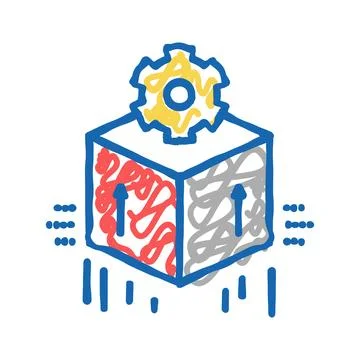 Computer soft development icon doodle illustration Stock Illustration