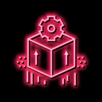 Computer soft development neon glow icon illustration Stock Illustration