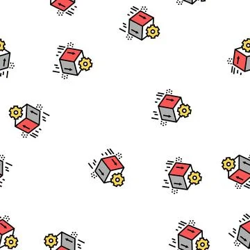 Computer soft development vector seamless pattern Illustrazione stock