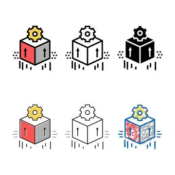 Computer soft minimal development color icon vector Illustrazione stock