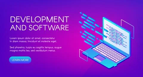 Computer software development vector illustration Illustrazione stock