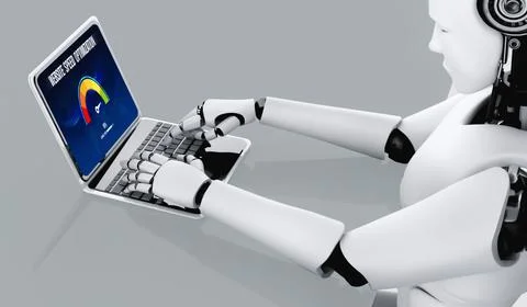 Computer software evaluating website loading speed snugly. Stock-Illustration