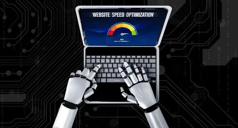 Computer software evaluating website loading speed snugly. イラスト素材