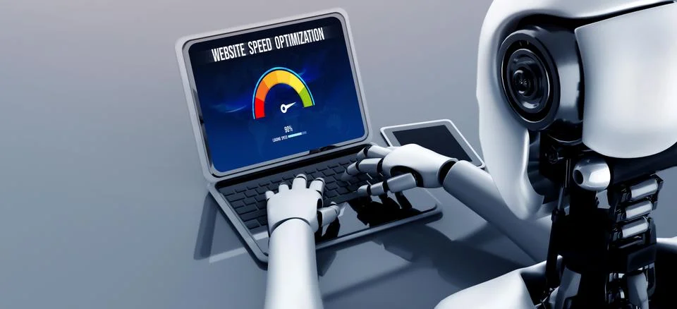 Computer software evaluating website loading speed snugly. Stock Illustration