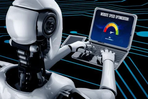 Computer software evaluating website loading speed snugly. Stock Illustration