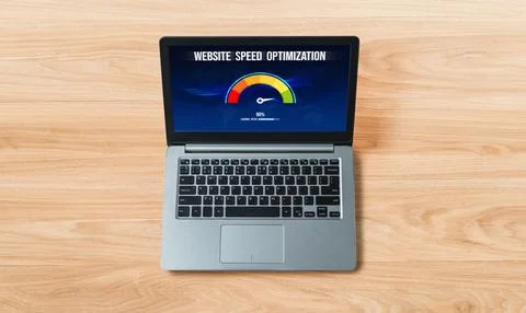 Computer software evaluating website loading speed snugly. Stock Photos